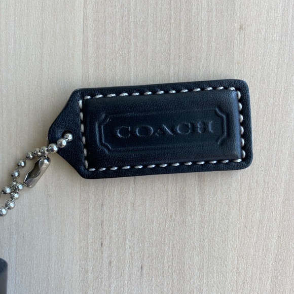 Coach Hamptons Black Leather Flap Bag- Black/ Silver - Picture 12 of 14